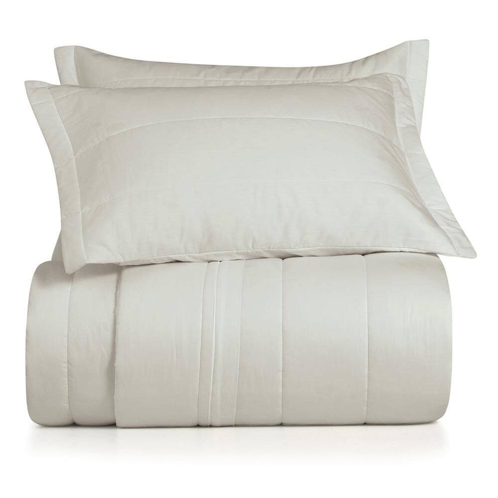 Jogo de Colcha Casal 3 Peças Altenburg Algodão Lux 200 Fios  Cinza Inspiração