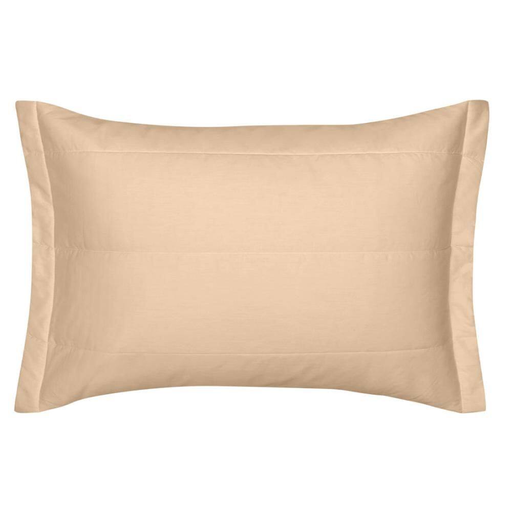 Porta Travesseiro 50cm x 70cm Altenburg Algodão Lux 200 Fios Bege Caramelo