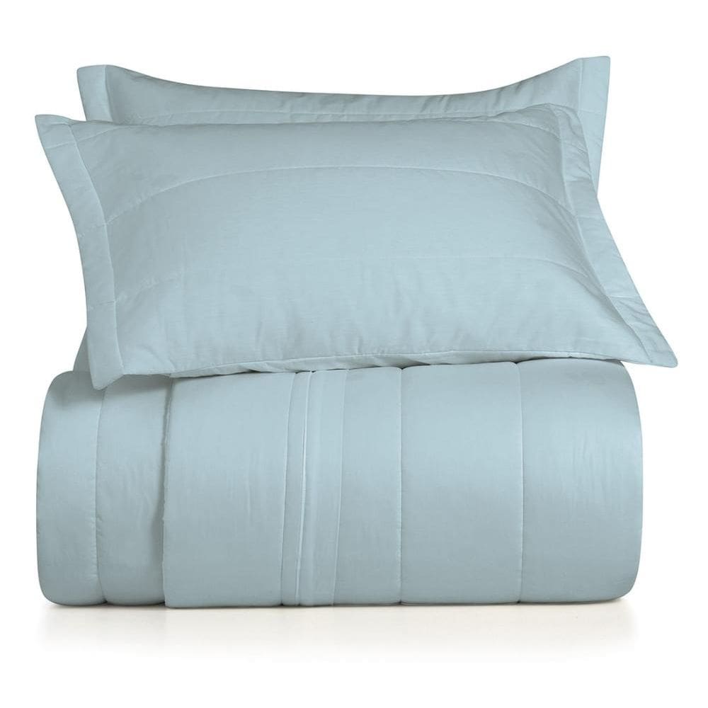 Jogo de Colcha Casal 3 Peças Altenburg Algodão Lux 200 Fios Azul Etienne