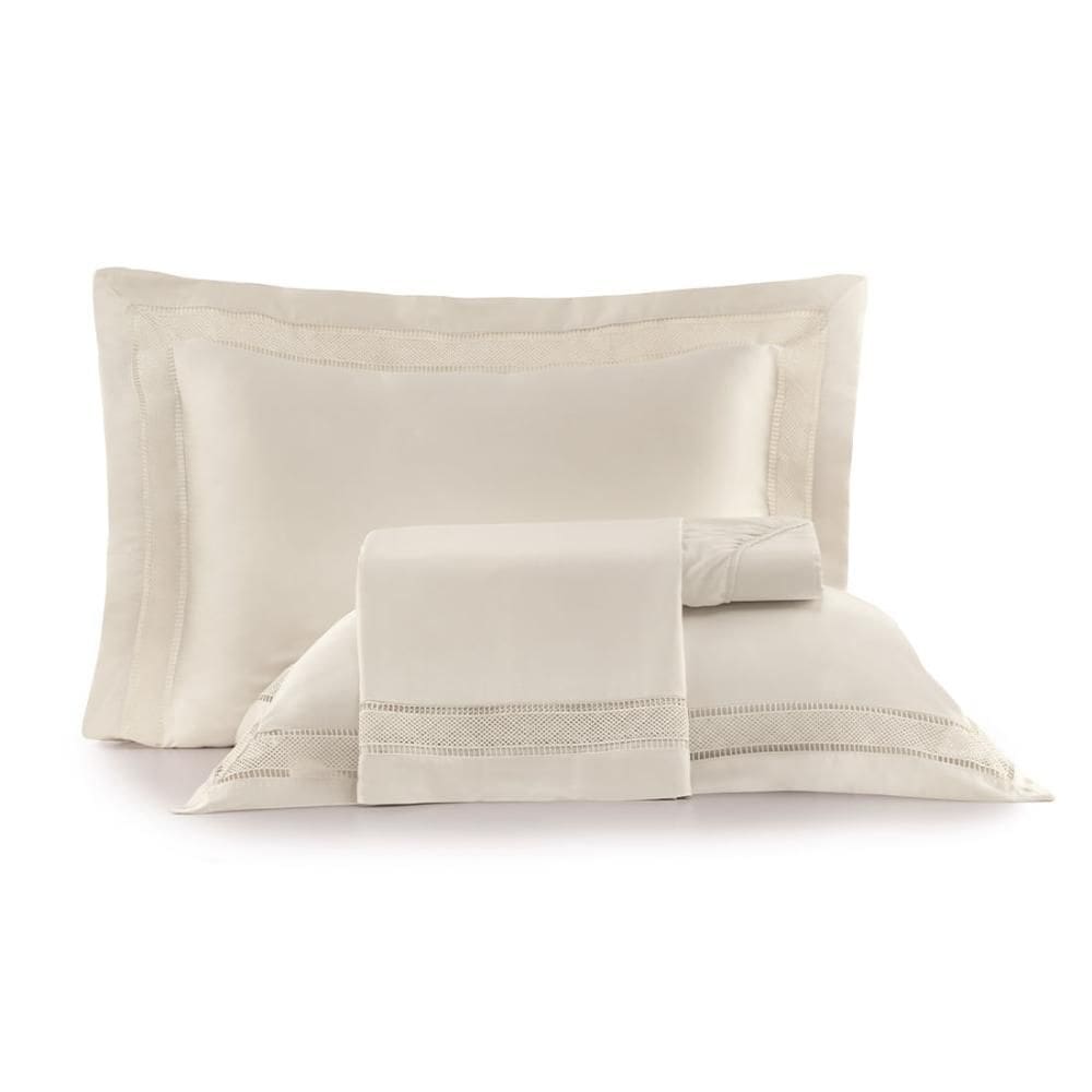 Jogo de Cama King Altenburg Cetim Bambu 300 Fios Unitá Bege