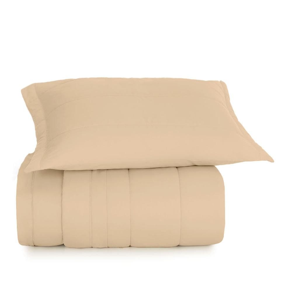 Jogo de Colcha Solteiro 2 Peças Altenburg Algodão Lux 200 Fios  Bege Caramelo