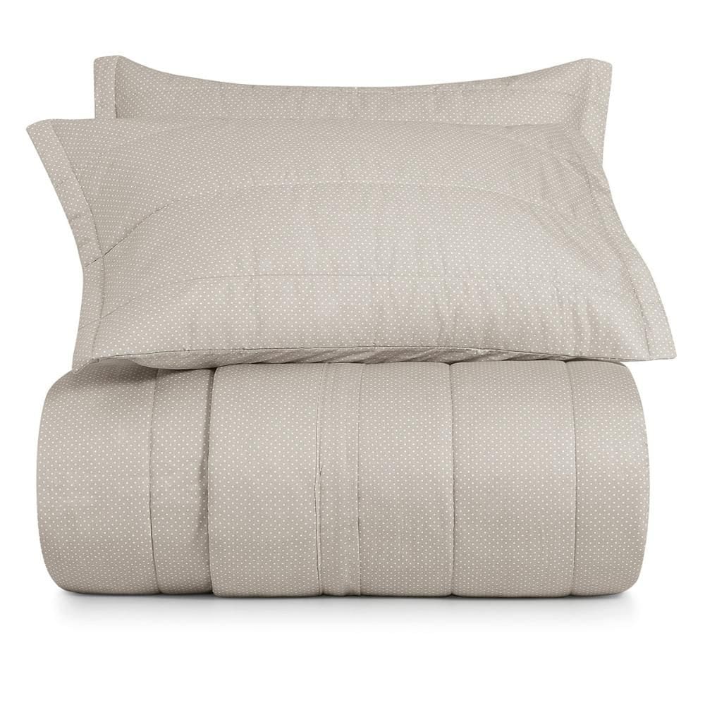 Jogo de Colcha King 3 Peças Altenburg Algodão Lux 200 Fios  Inspire Cinza