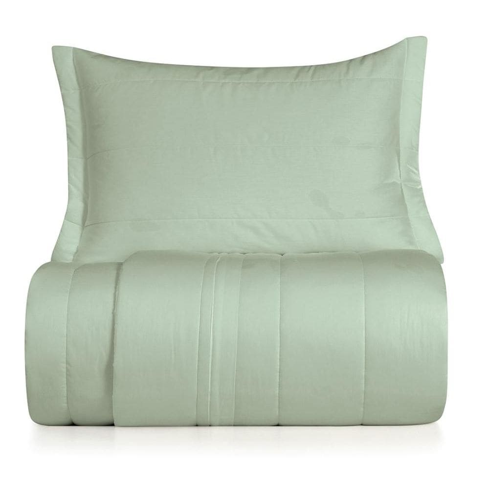 Jogo de Colcha Solteiro 2 Peças Altenburg Algodão Lux 200 Fios  Verde Claro