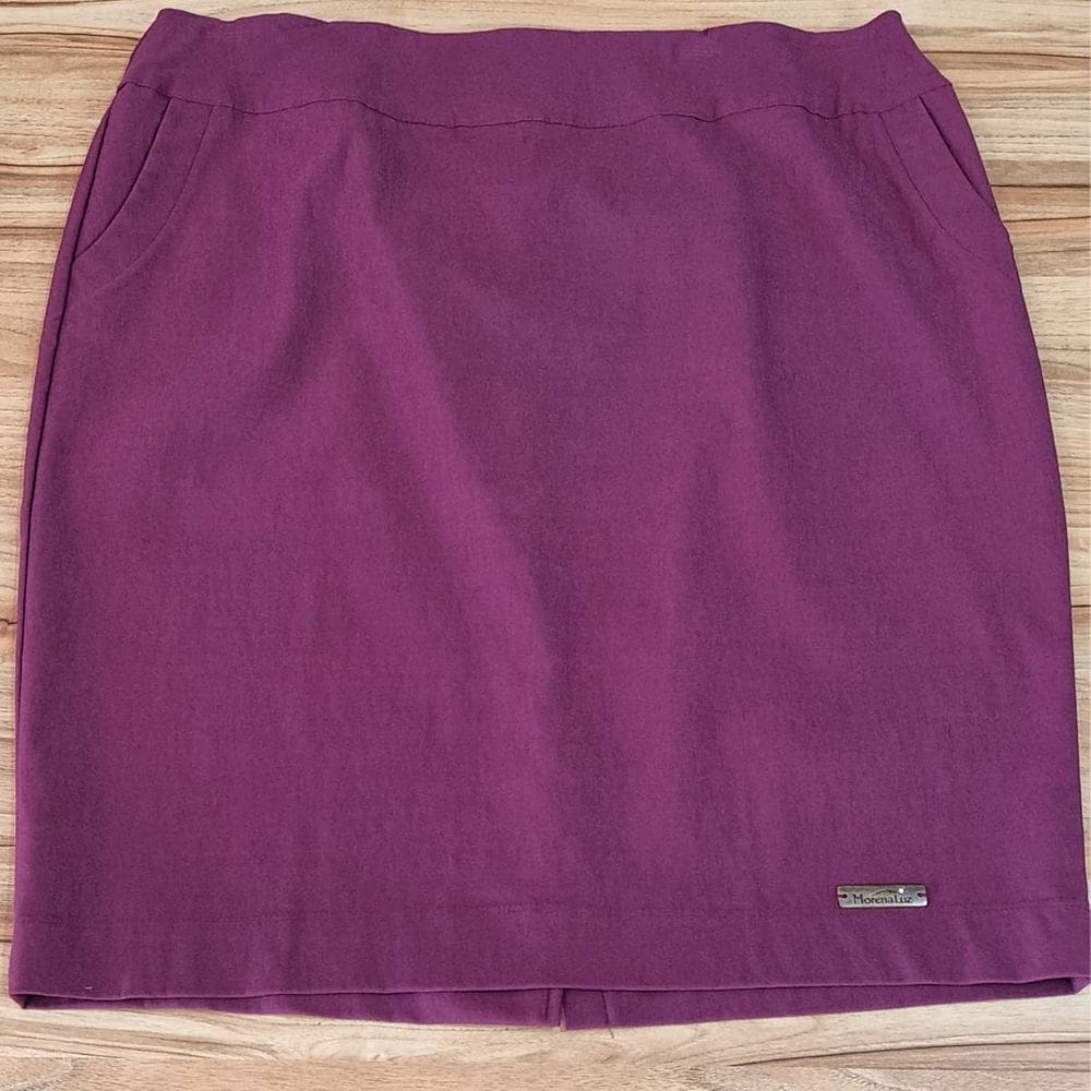 Saia Feminina Social Bengaline Plus Size Roxa