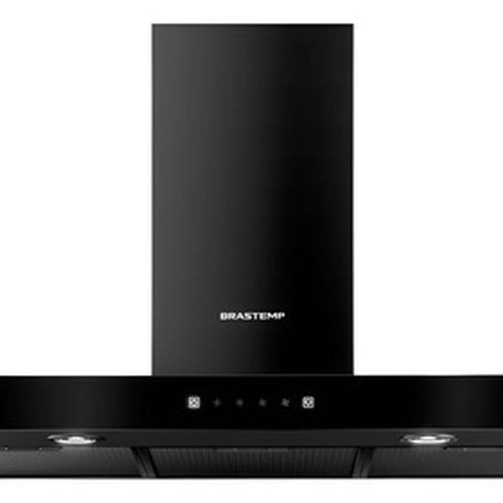 Coifa De Parede 90Cm Black Inox Vidro Touch 220V - Brastemp