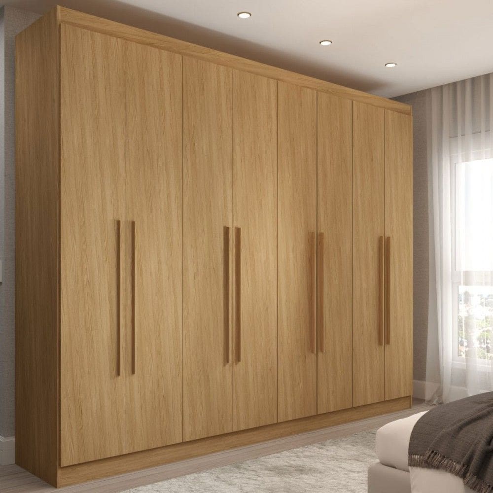 Guarda-Roupa Casal Ele e Ela 8 Portas 4 Gavetas 8 Prateleiras Cinamomo - Panorama Móveis