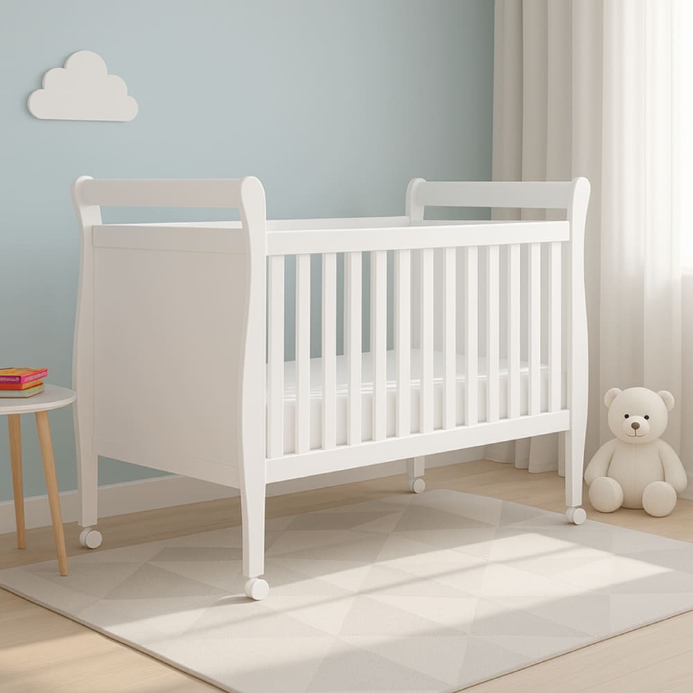 Berço que vira cama com Colchão - Estrela- MobiBaby