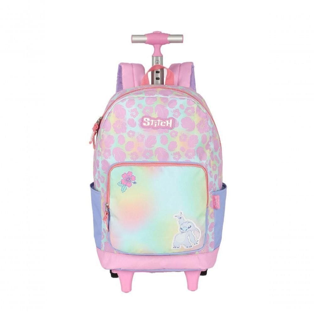 Mochila Com Rodas Stitch Rosa - Unico Rosa