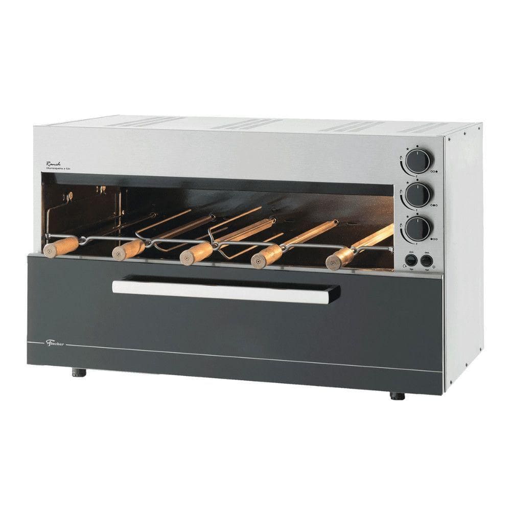 Churrasqueira A Gás Ranch 5 Espetos Fischer Inox Bivolt