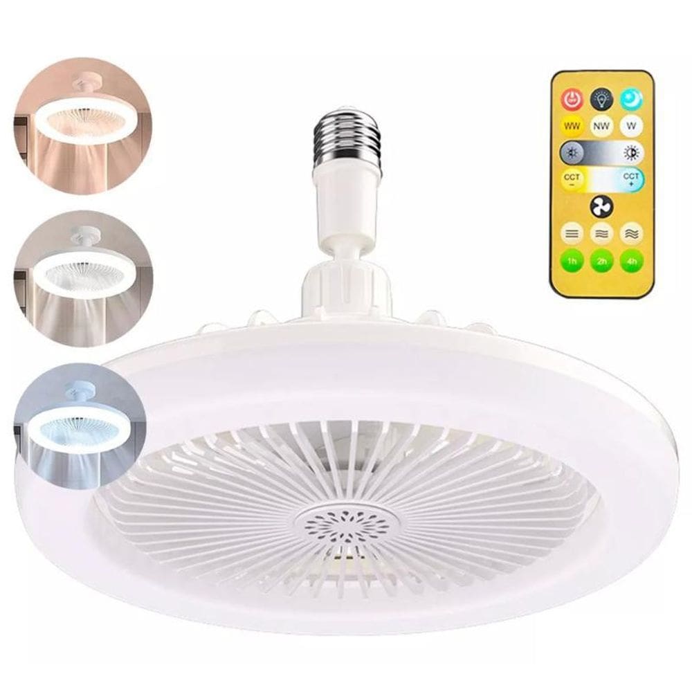 Ventilador De Teto 30W Com Luzes Integradas E27 Remote Teto