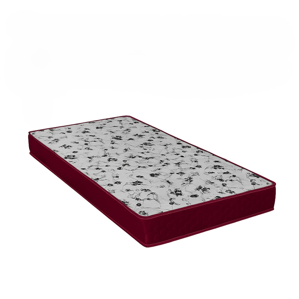 Colchão D23 Solteiro – Suede Vinho - 88 x 188 x 12 cm