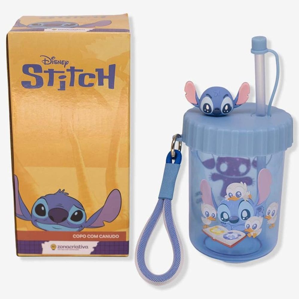 Copo Canudo Flip 500Ml Stitch - Zona Criativa