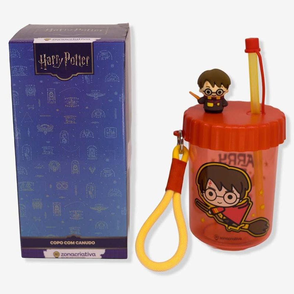 Copo Canudo Flip 500Ml Harry Potter - Zona Criativa