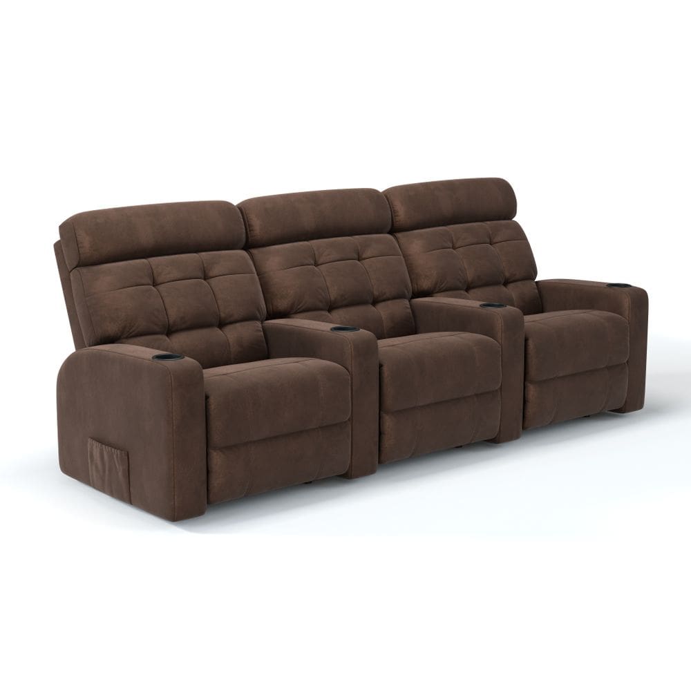 Sofá 3 Lugares Reclinável Elétrico Tecido Suede Linha Cinema