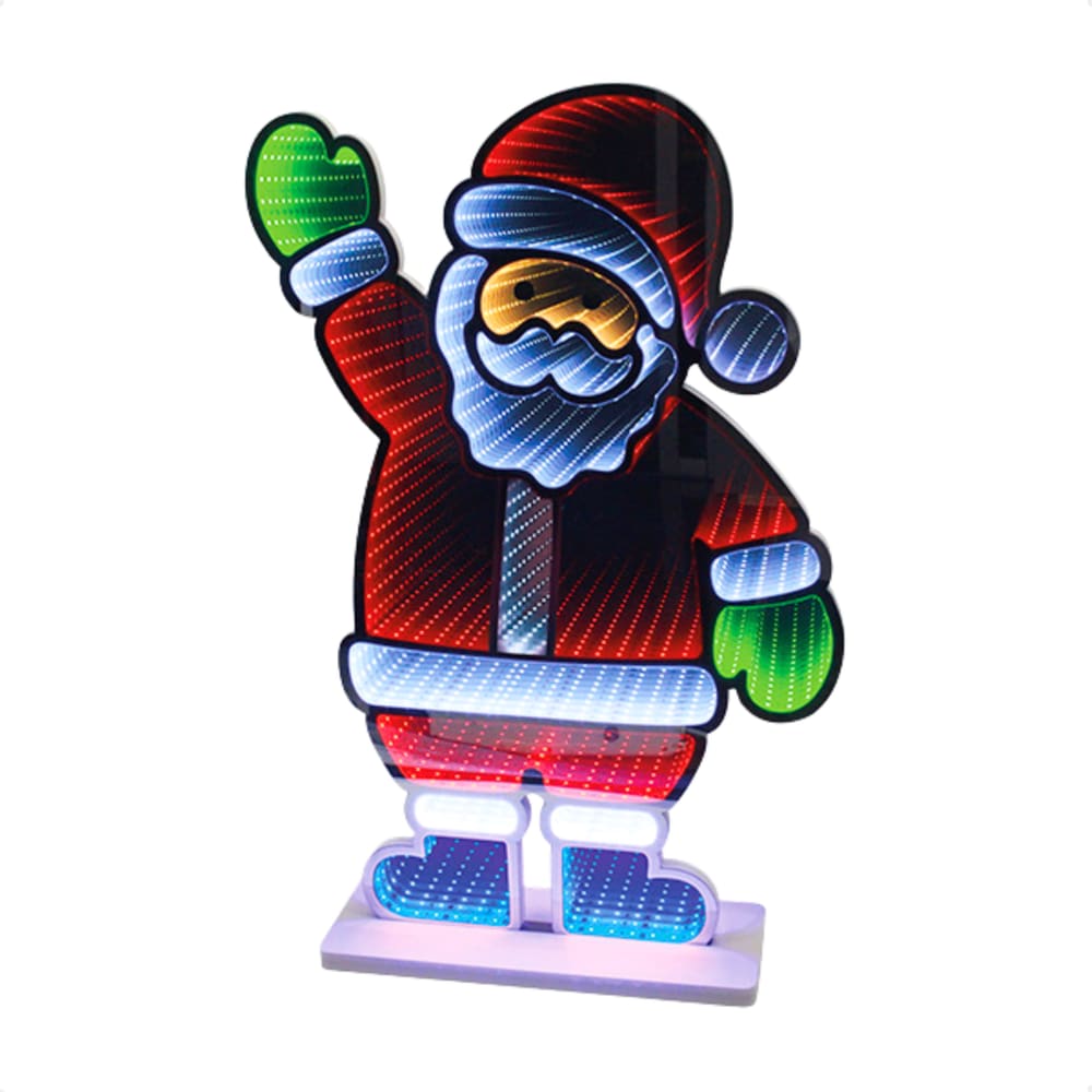Papai Noel Iluminado Led Luz infinita 68cm Bivolt Taschibra