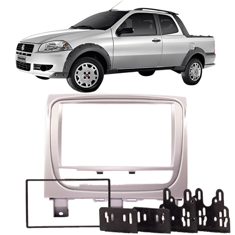 Moldura 2 Din Strada Adventure Trekking Working 2013 à 2020 Prata Painel Multimidia 6.2 e 7 Polegada