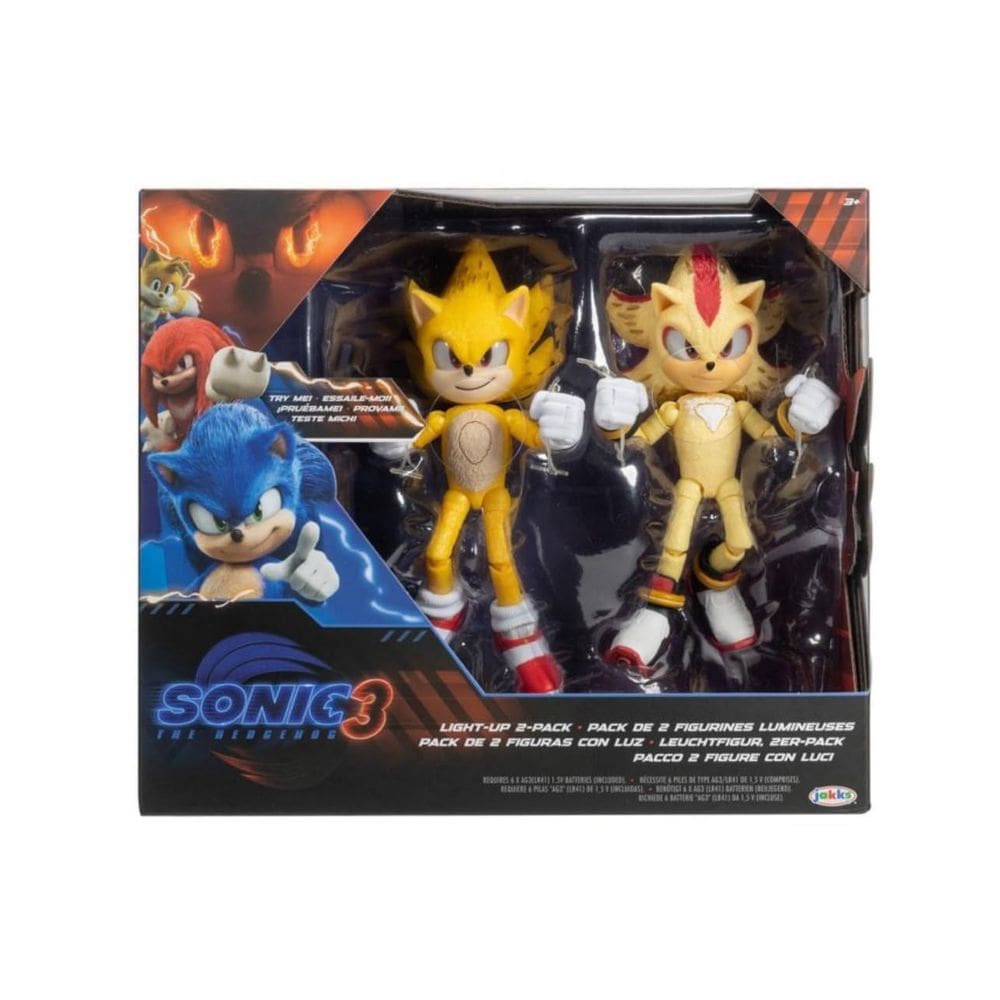Conjunto de bonecos de ação JAKKS Pacific Sonic The Hedgehog w/ Light