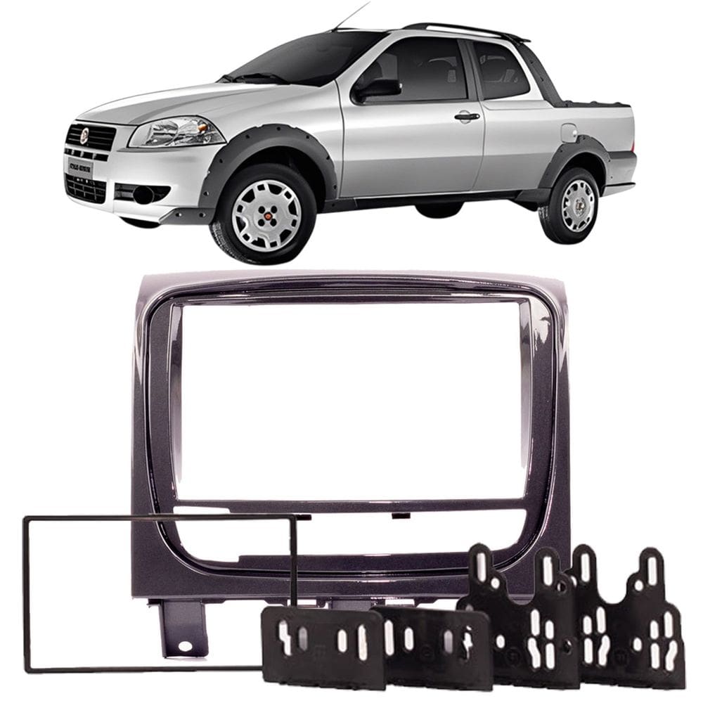 Moldura 2 Din Strada Adventure Trekking Working 2013 à 2020 Grafite Brilhante Multimidia 7 Polegadas