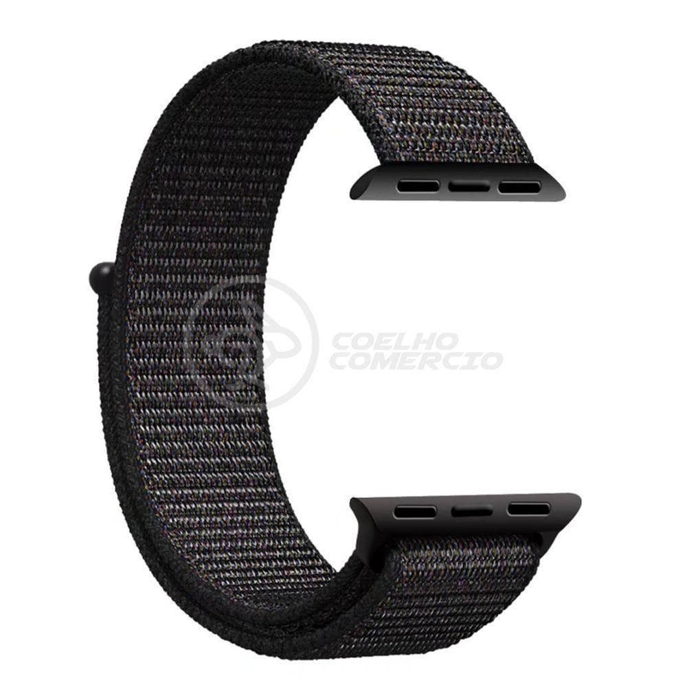 Pulseira Nylon Para IWO Smartwatch 42mm 44mm - Preto