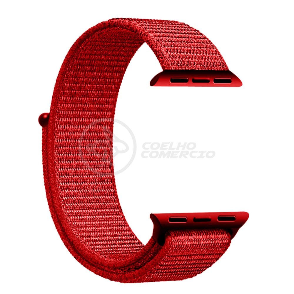 Pulseira Nylon Para IWO Smartwatch 42mm 44mm - Vermelho