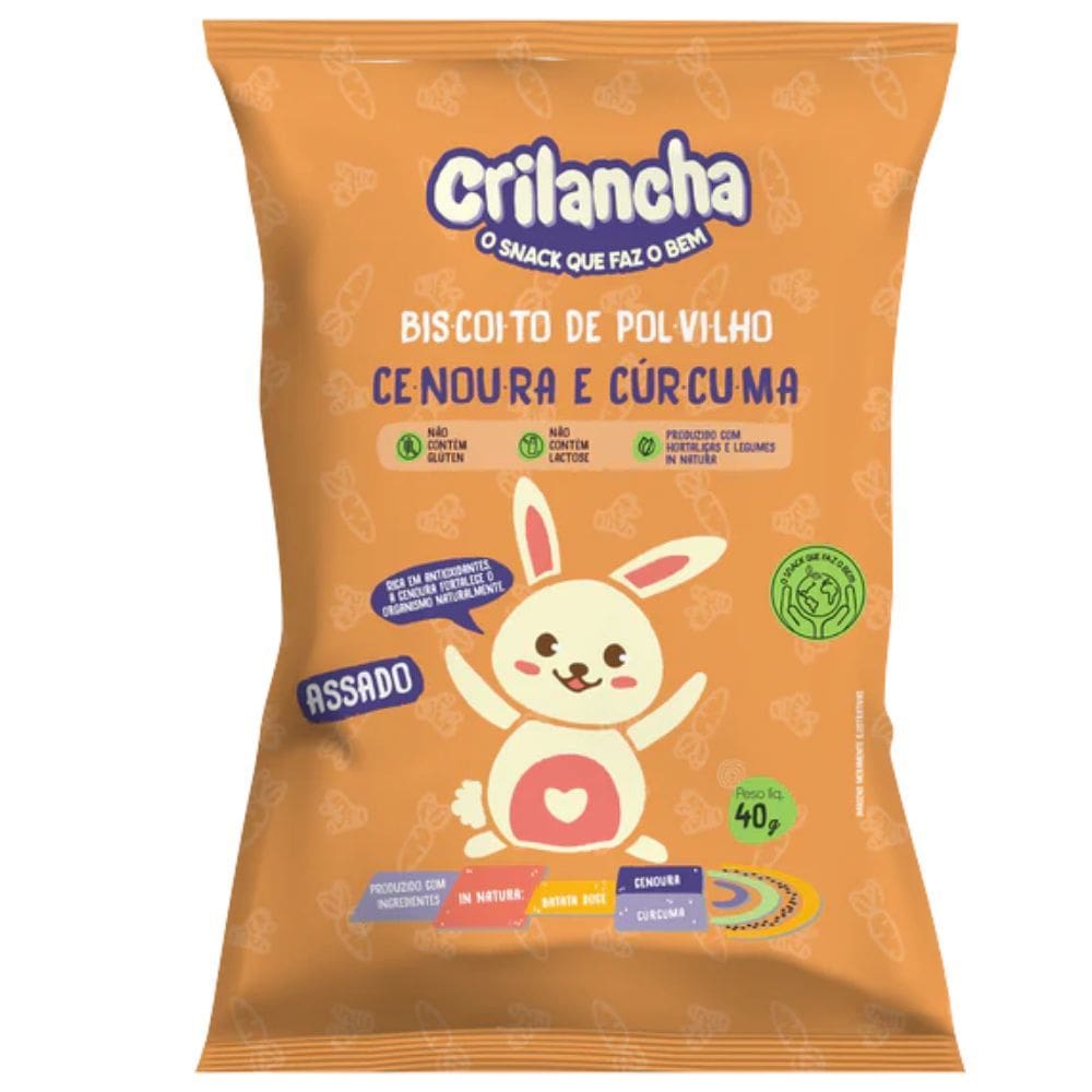 Biscoito de Polvilho Crilancha Cenoura e Cúrcuma 40g
