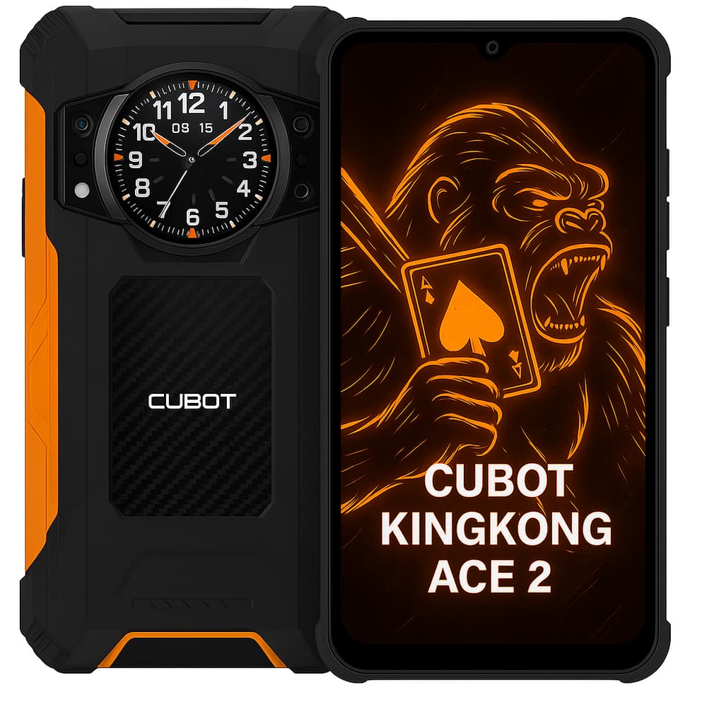 Smartphone Celular Gamer, Cubot KingKong Ace 2, 128GB, 6GB RAM, Resistente, Android 14, Tela 6,5 FHD+ 120Hz, Câmera 50MP, Bateria 5100mAh, PRETO