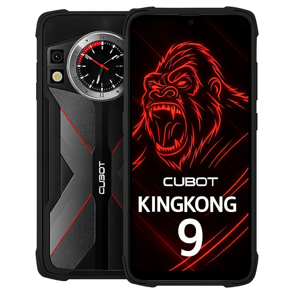 Smartphone Celular Gamer, Cubot KingKong 9, 256GB, 12GB RAM, Android 14, Tela 6,58 FHD+ 120Hz, Câmera 100MP, Dual SIM, Ultra Resistente, PRETO