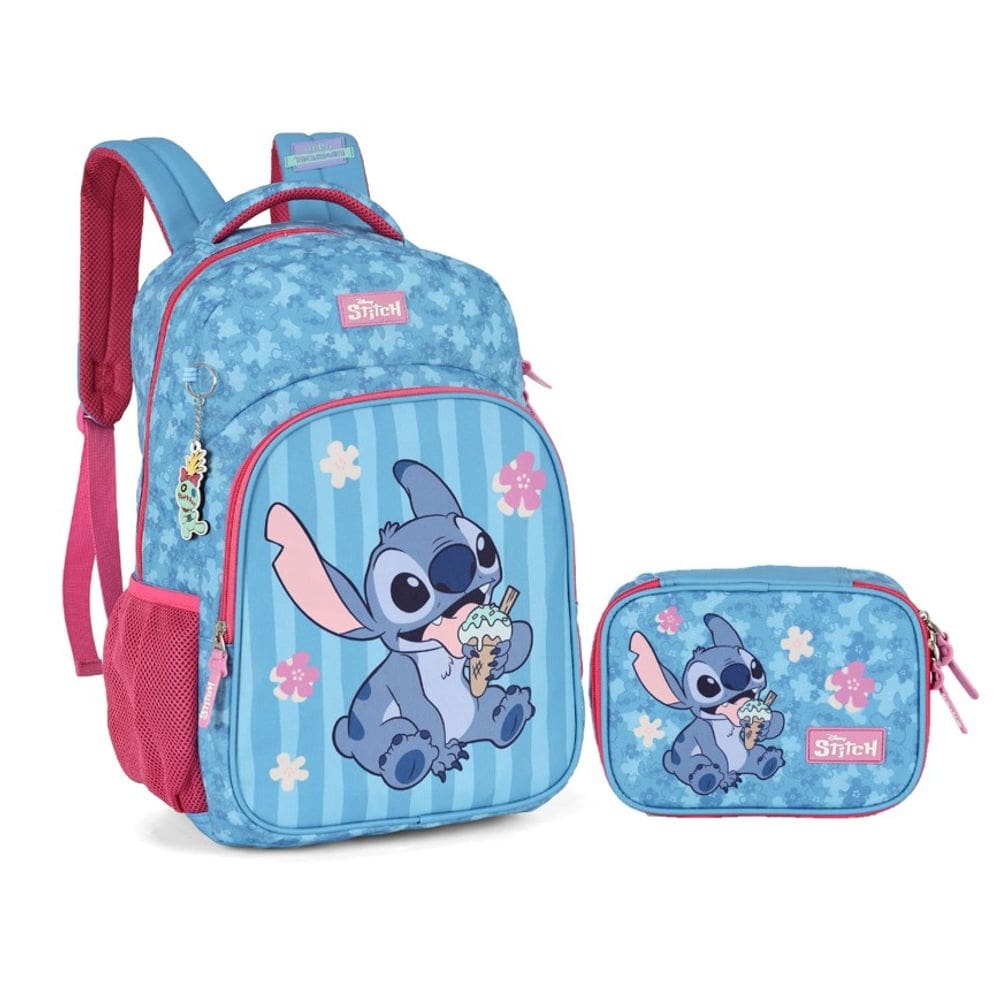 Kit Mochila + Estojo Luxcel Stitch – Sorvete