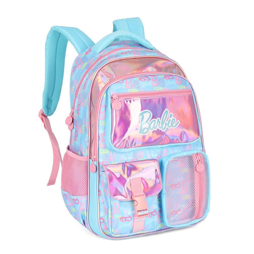 Mochila de Costas G Barbie AZUL Holográfica Luxcel | Brilho, Estilo e Amplo Espaço!