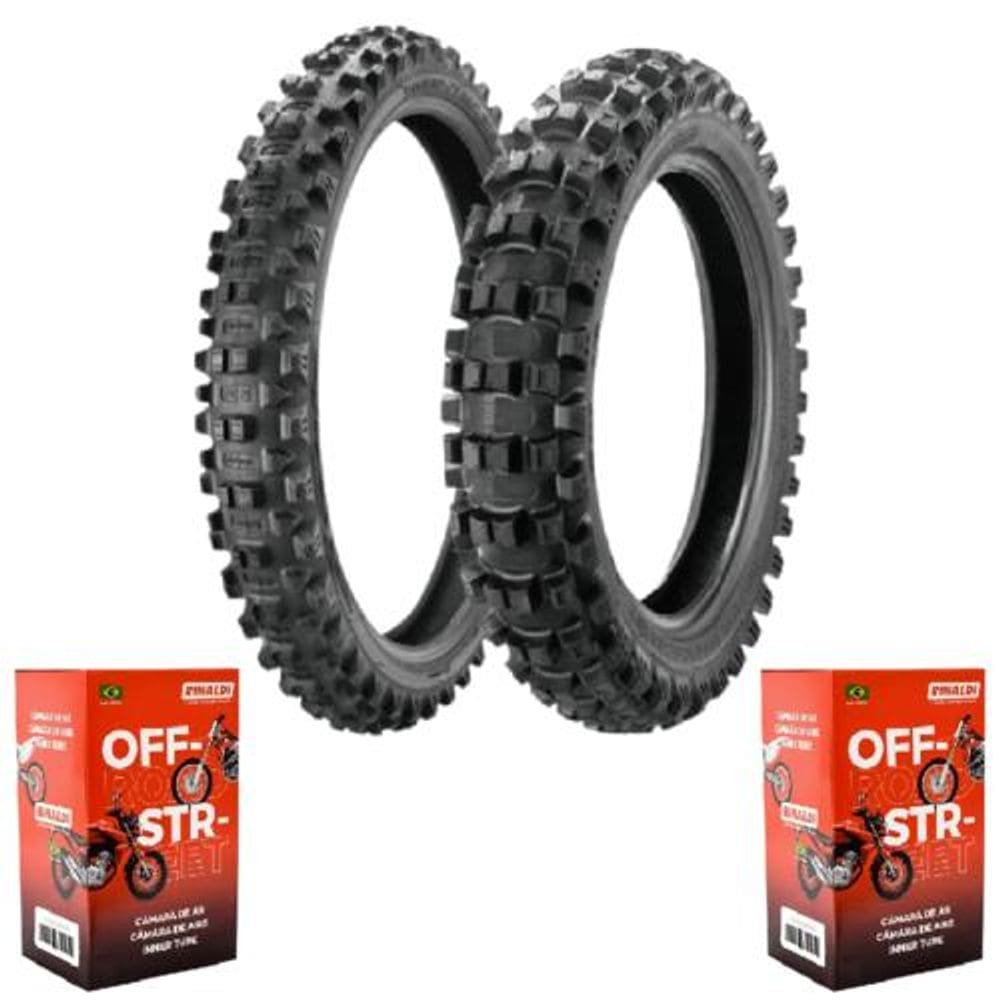 Par Pneu 110/100-18 B007 Infinity Exc + 90/90-21 7 Days Enduro Borilli + Câmara