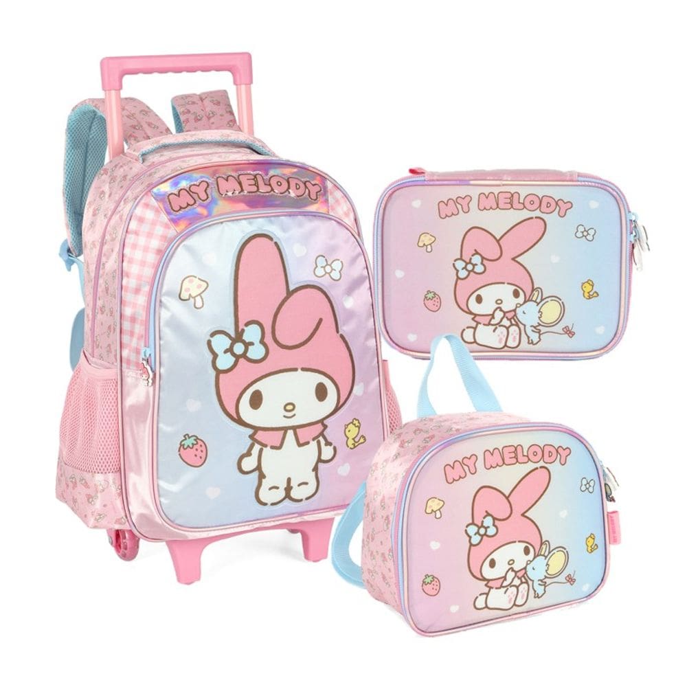 Kit Escolar My Melody Luxcel – Mochila Lancheira Estojo