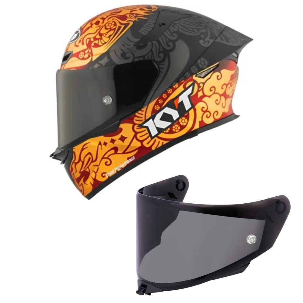 Capacete KYT TT Revo Enea Indonésia Réplica 2023 Mais Viseira Fumê