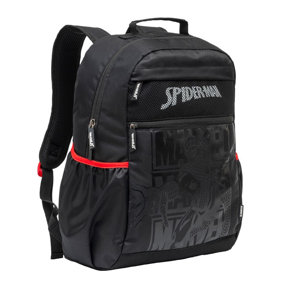 Kit Mochila de Costas G + Estojo Simples Homem-Aranha Marvel | Preto e Vermelho | Xeryus Oficial