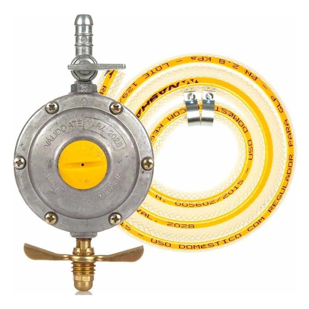 Registro Regulador Válvula Gás Aliança 506 2Kg/H 1,20M Mang