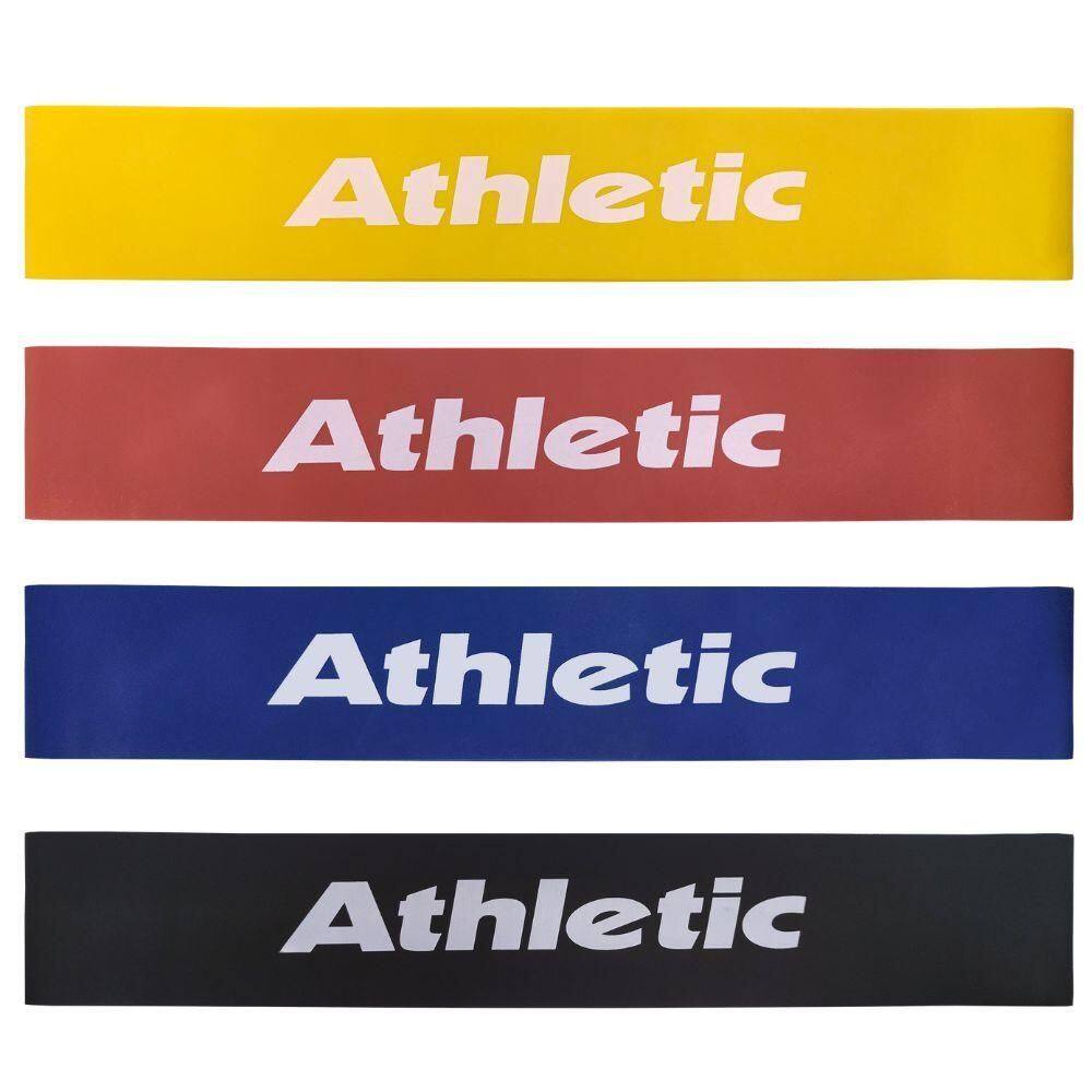 Kit 4 Faixas Elásticas De Resistência Athletic 4 Níveis Para Treino Funcional Musculação Fitness Em Casa