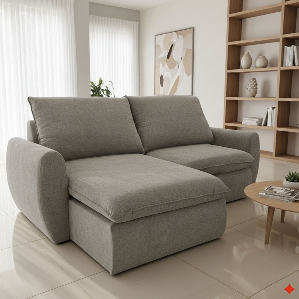 Sofá Retrátil e Reclinável 230cm Cúbica Pietro Cinza