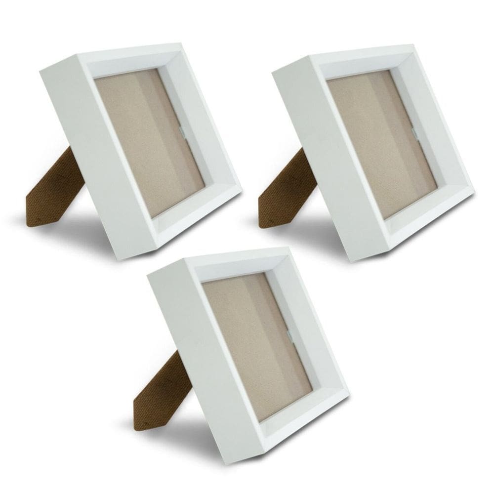 Kit com 3 Porta-retrato para Fotos 21x30 com Moldura de Madeira para Casa Escritório Hall