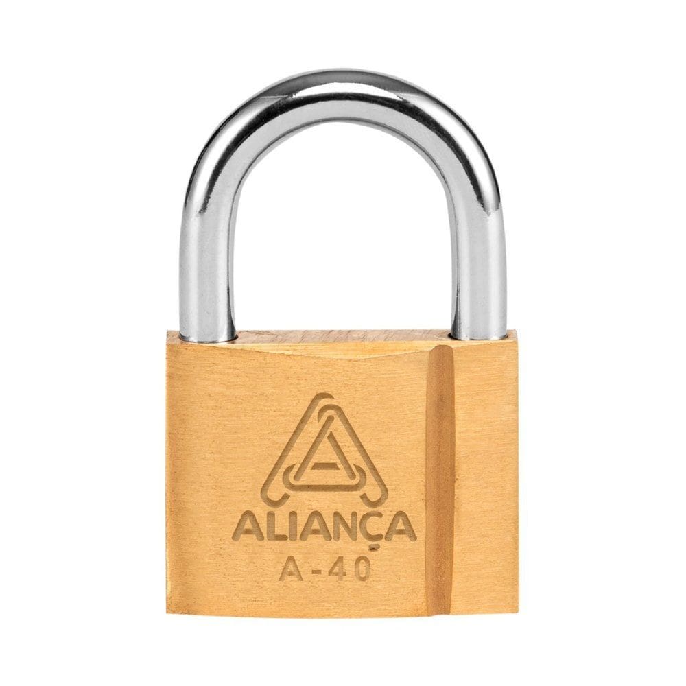 Cadeado de Latão com Chaves 40mm Aliança Metalúrgica