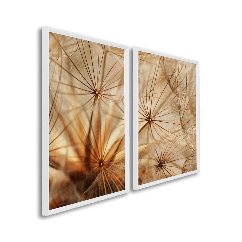 Quadro Decorativo Dente de Leão 2 Telas 60x90cm para Sala Quarto Escritório