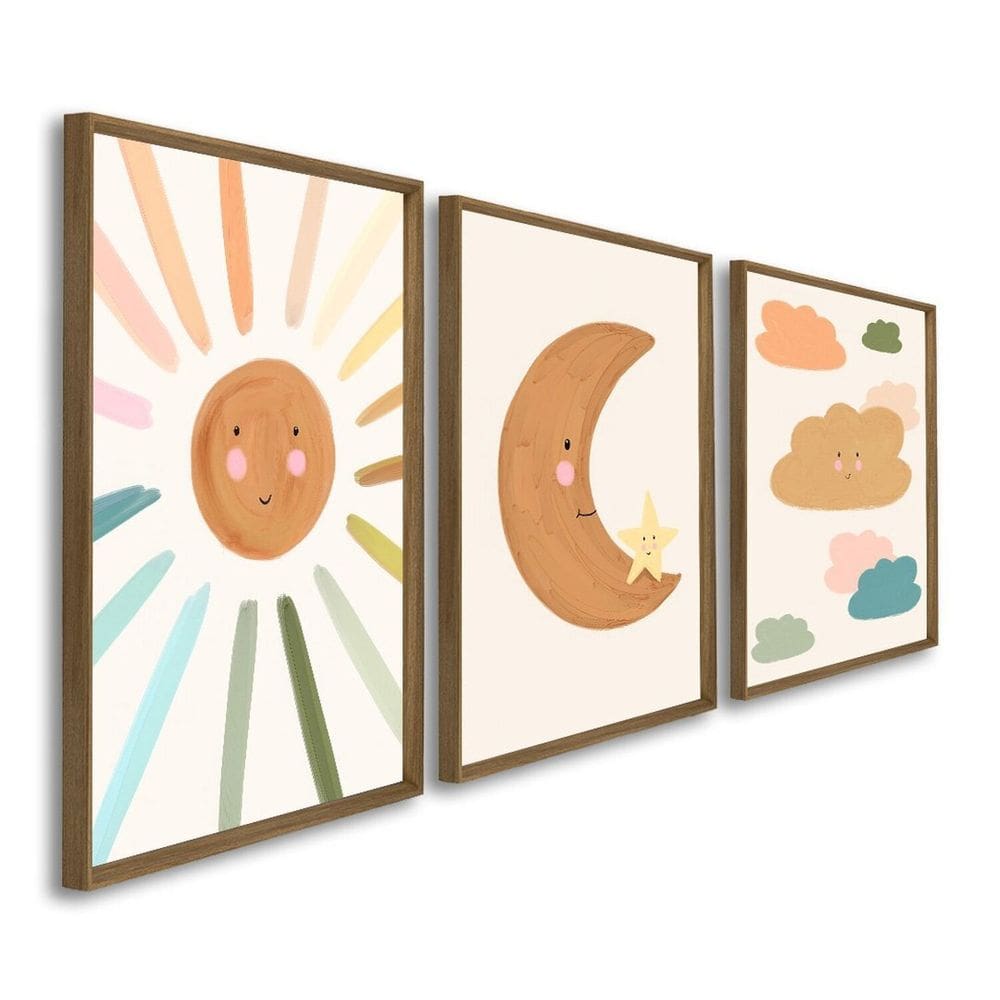 Quadro Decorativo Alfabeto Didático Infantil 2 Telas 60x90cm para Quarto Sala Brinquedoteca