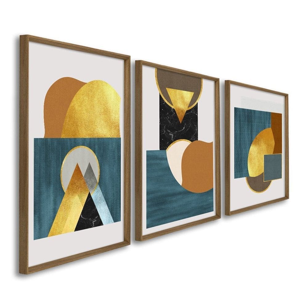 Quadro Decorativo Paisagem Abstrata 3 Telas 60x90cm para Sala Quarto Escritório