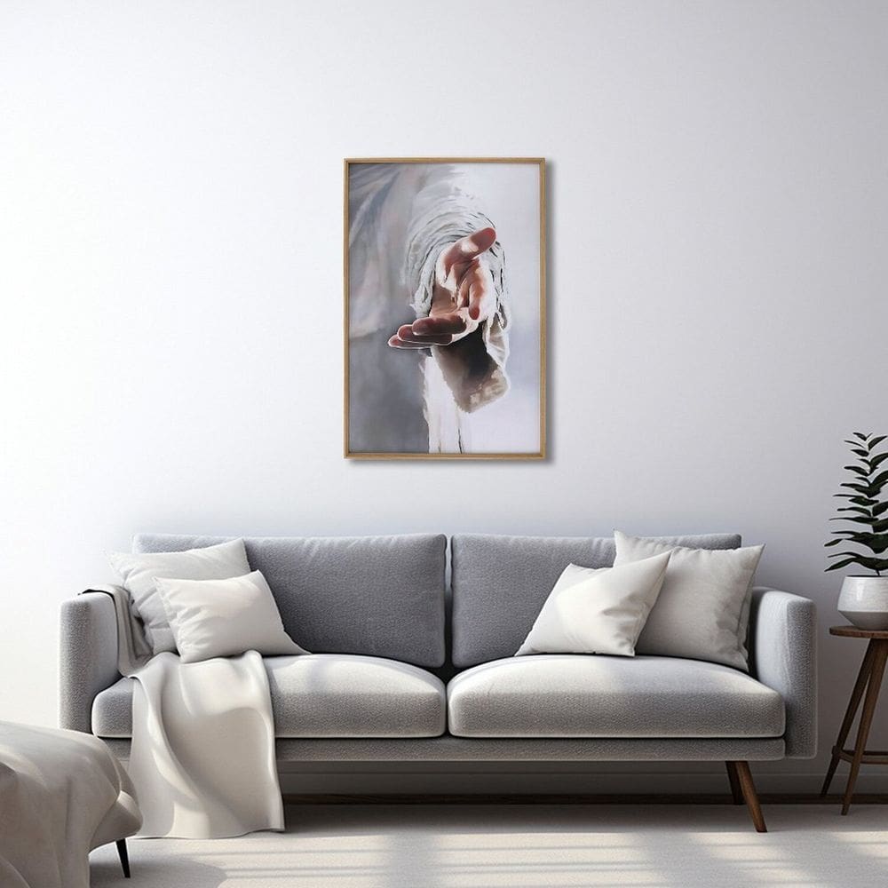 Quadro Decorativo Religioso Mão de Deus Pai 1 Tela 80x120 para Sala Quarto Hall