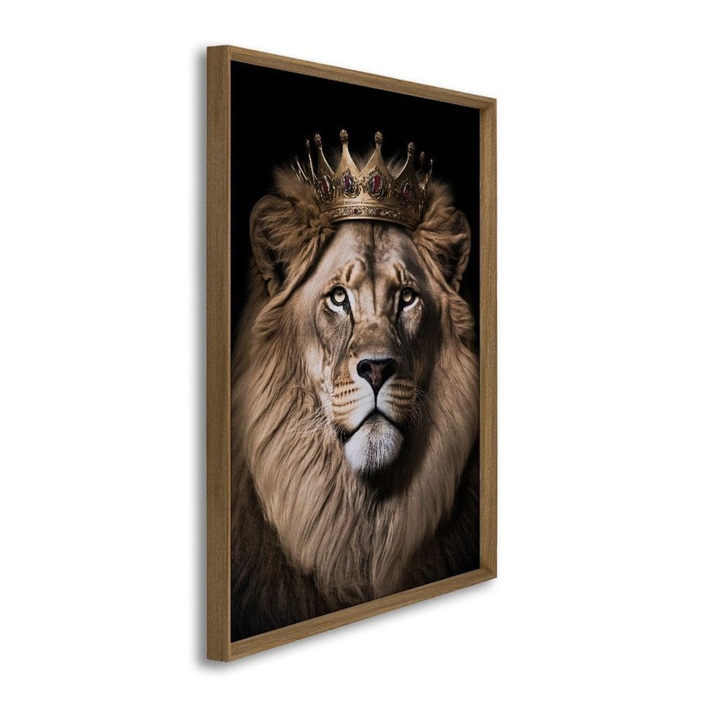 Quadro Decorativo Motivacional Leão Rei 1 Tela 80x120cm para Sala Quarto Hall