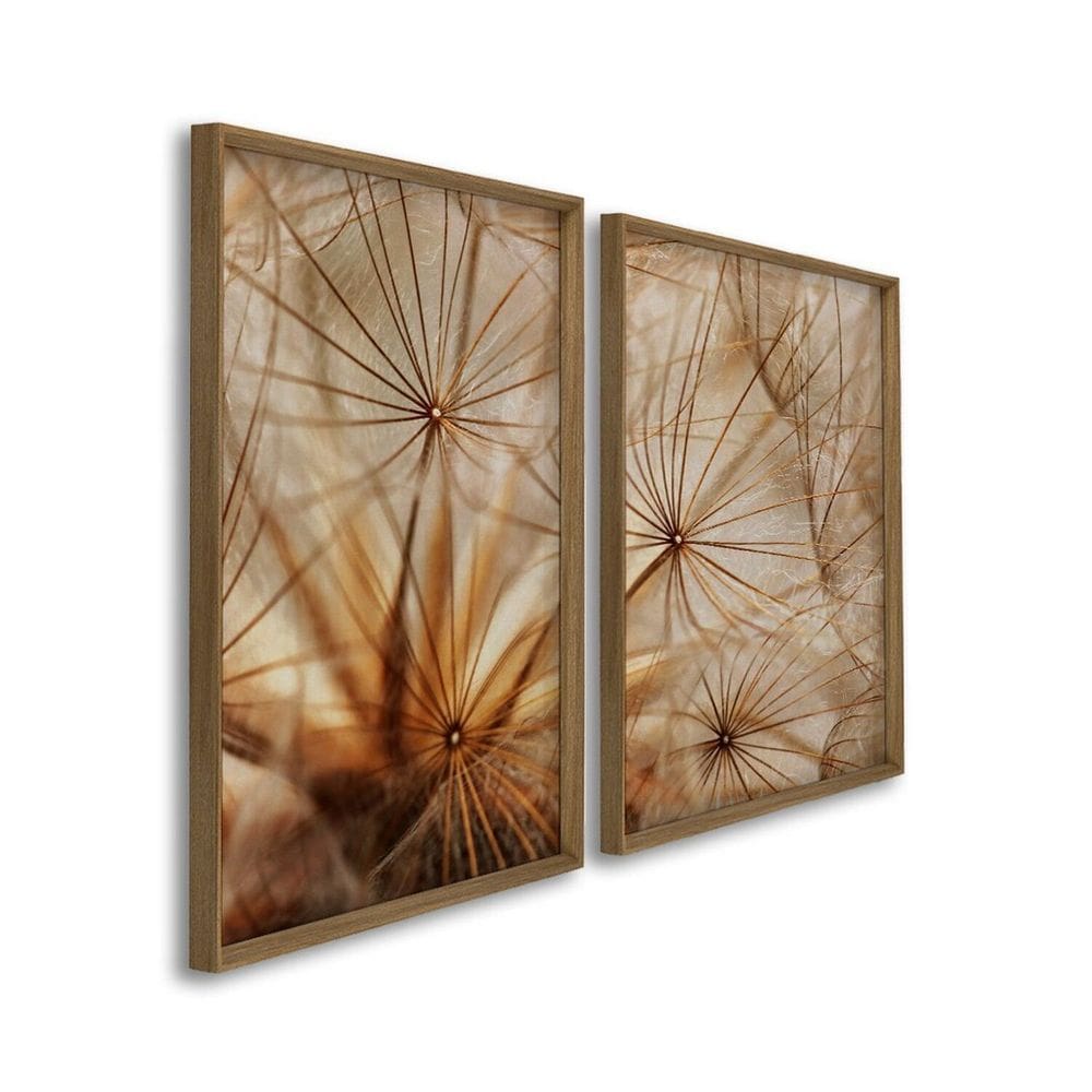 Quadro Decorativo Dente de Leão 2 Telas 60x90 para Sala Quarto Escritório