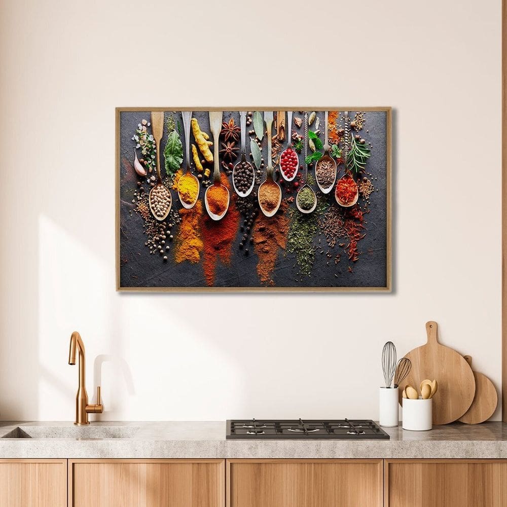 Quadro Decorativo Gastronomia Temperos 1 Tela 60x90 para Sala Cozinha Hall