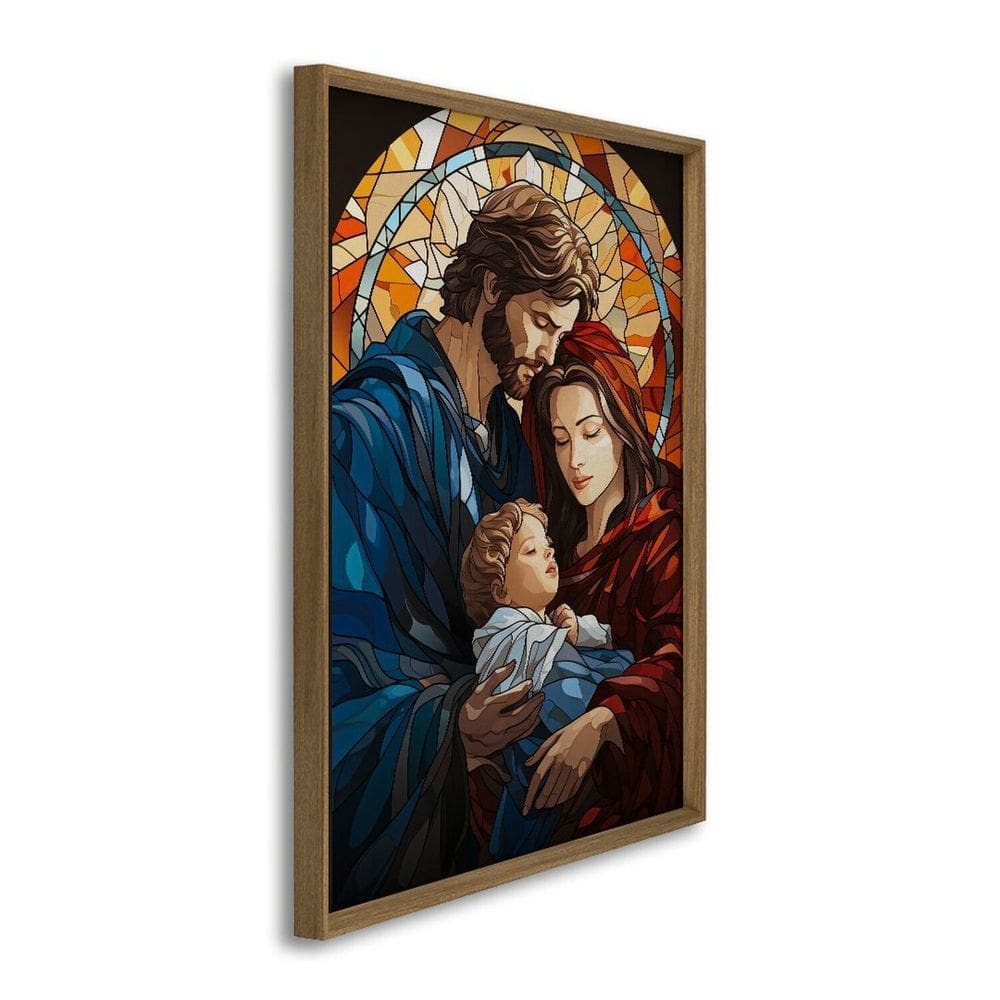 Quadro Decorativo Religioso Jesus Maria e José 1 Tela 60x90 para Sala Quarto Hall