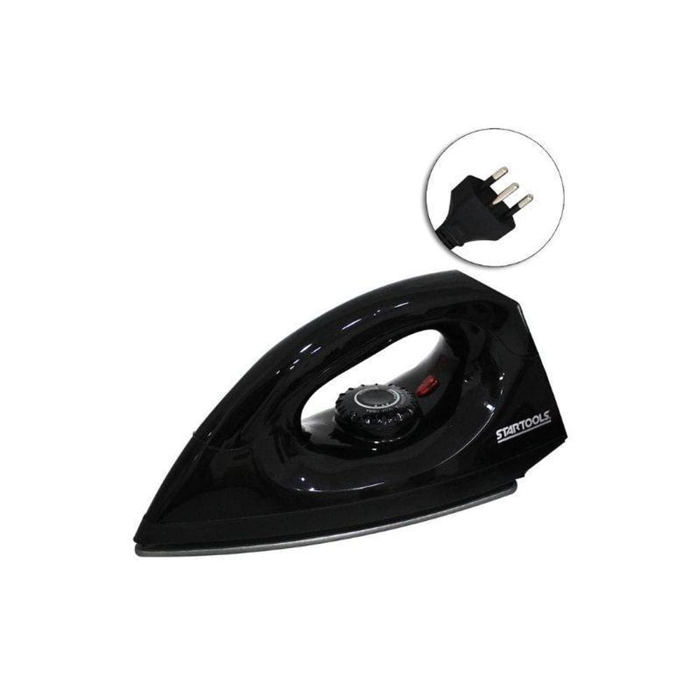 Ferro De Passar À Seco Soft 127V Preto Base Cerâmica 1000W