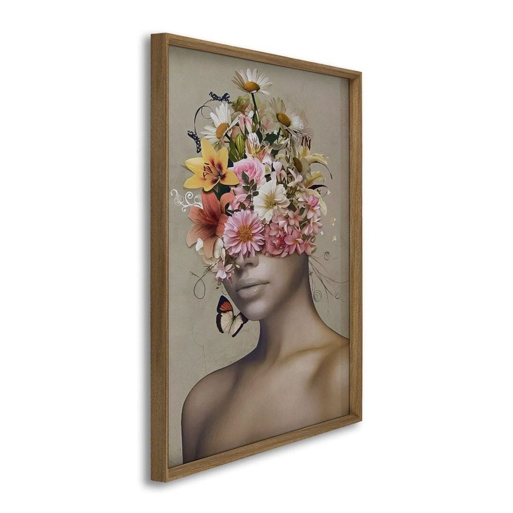 Quadro Decorativo Coroa de Flores 1 Tela 60x90cm para Escritório Banheiro Hall