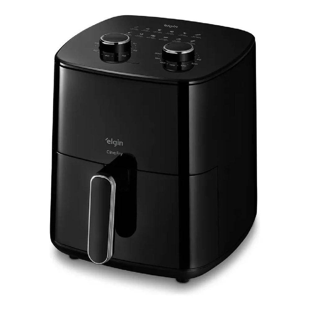 Fritadeira Elétrica Air Fryer Cinq Fry 5 Litros Elgin Preto 110V