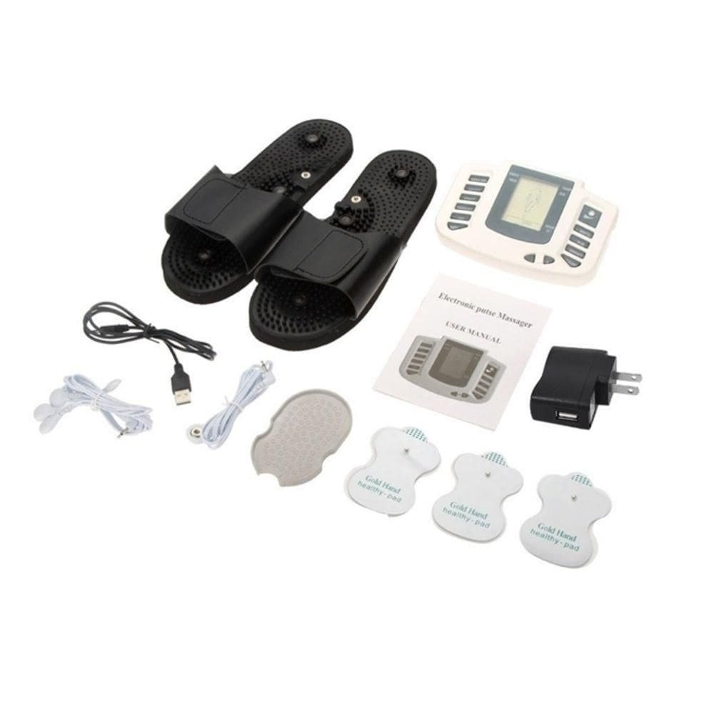 Aparelho Tens Digital Fisioterapia Massagem Chinelo Massageador Acupuntura Choquinho Eletroestimulador Tonificador Muscu